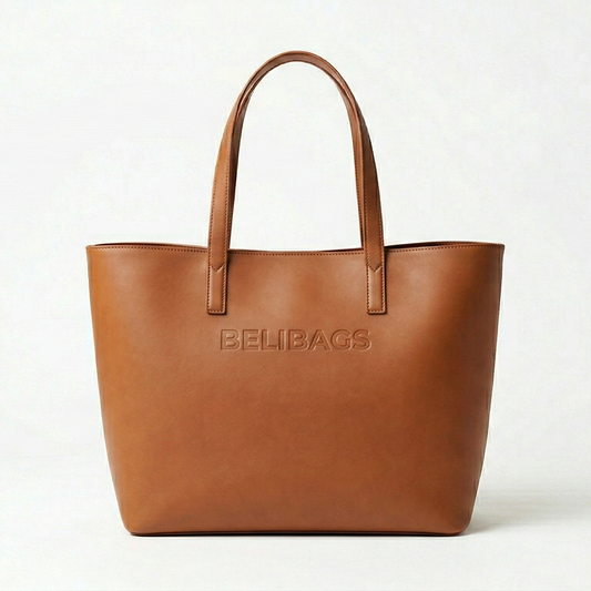 Belibags Brown Leather Tote Bag