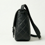 Belibags Quilted Black Leather Crossbody Bag - Image 2