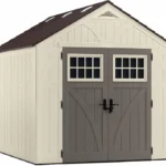 Suncast Tremont 8 x 10 Ft. Resin Outdoor Storage Shed with 6 Skylights and Floor Kit - Vanilla